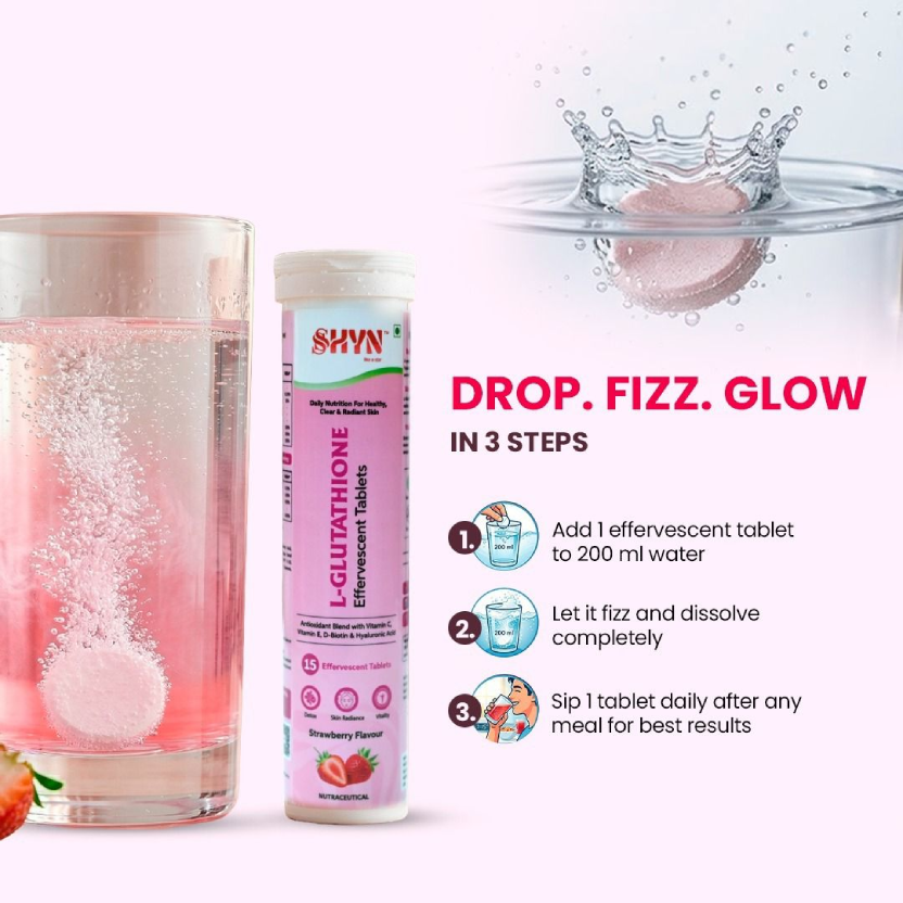L-Glutathione Fizz Tablets with Vitamin C (15 Tablets)